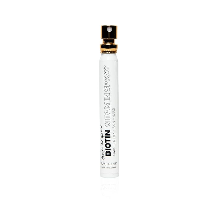 Lash Affair Biotin Supplement Vitamins for Hair Skin and Nails Growth Vegan Biotin Mouth Spray with Vitamin C E Iron and Amino Acids Gluten Free Cruelty-Free Made in the USA
