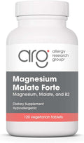 Allergy Research Group Magnesium Malate Forte Supplement - Magnesium and Malic Acid Energy Support Vitamin B2 Vegetarian Tablets - 120 Count