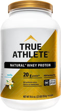 True Athlete Natural Whey Protein - Vanilla Flavor - 20g of Protein per Serving with Added Probiotics for Digestive Health 2.5 Pound Powder for Muscle Recovery and Optimal Performance