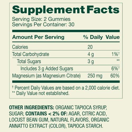 Spring Valley Extra Strength Magnesium Gummies for Bone and Muscle Health 250mg 60ct + Sticker.