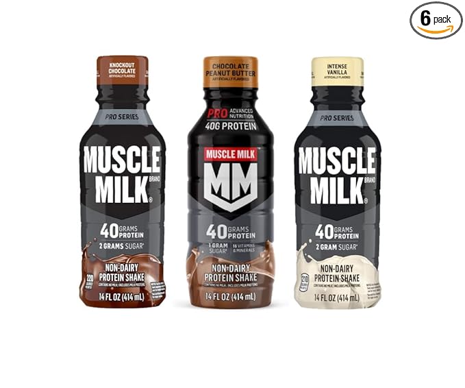 Muscle Milk Pro Series Protein Shake Multi Flavor Variety Pack 40g Protein 14 Fl Oz (3 Flavor Variety Pack of 6)