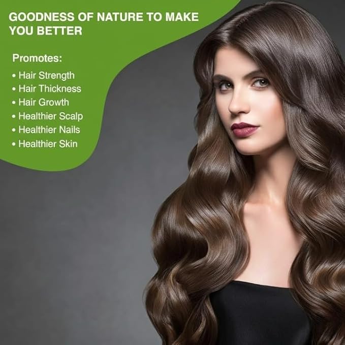 Natural Plant Biotin (10000+ mcg Sesbania Agati Bamboo Shoot Triphala Amla Herbs &amp More) powder For Stronger Hair Healthier Skin &amp Better Nails with Natural Sesbania Grandiflora extract.