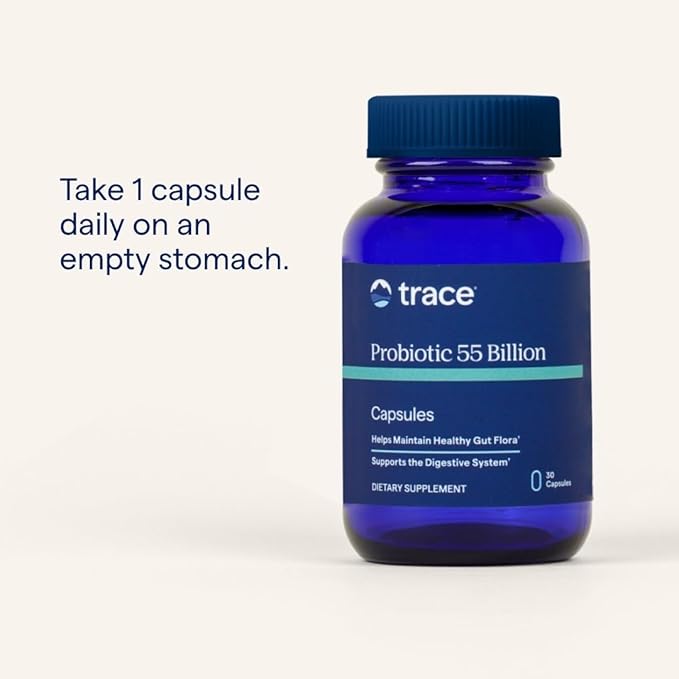 Trace Minerals Probiotic 55 Billion - High-Potency Probiotic for Small &amp Large Intestine Support - Age-Related Gut Support - Delayed Release Technology - Gluten-Free - 30 Count (30 Servings)