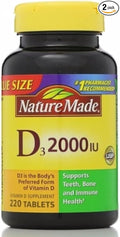Nature Made D3 2000 IU Tablets 220 ea (Pack of 2)