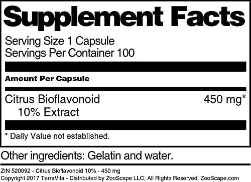 Citrus Bioflavonoid 10% - 450 mg (100 Capsules ZIN: 520092)