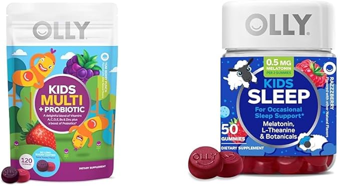 OLLY Kids Multivitamin + Probiotic and Sleep Gummies 120 and 50 Count