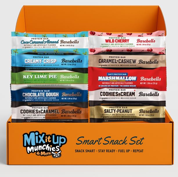 Protein Bars Variety Pack – 10 Flavor Sampler with 20g Protein Each | Low Sugar High Protein Snacks Bars | Bundled by Mix It Up Munchies &amp More | Healthy Gift Box Idea