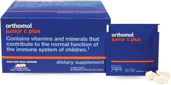 Orthomol Immun Junior C Plus Kid's Multivitamin Tangerine Flavor 30-Day Supply