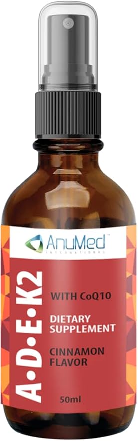 AnuMed Vitamins ADEK2 Spray | 50ml | Cinnamon Flavor | with CoQ10 | Dietary Supplement