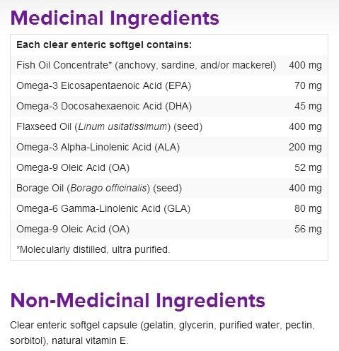 Webber Naturals Omega 3-6-9 High Potency 1200 mg · Fish Flax &amp Borage 180 softgels