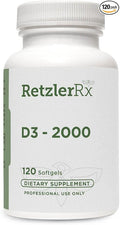 HormoneSynergy D3-2000 | 120 Softgels | Convenient Form of Bioidentical Vitamin D | Vitamin D3 (cholecalciferol) 2000 IU 500%