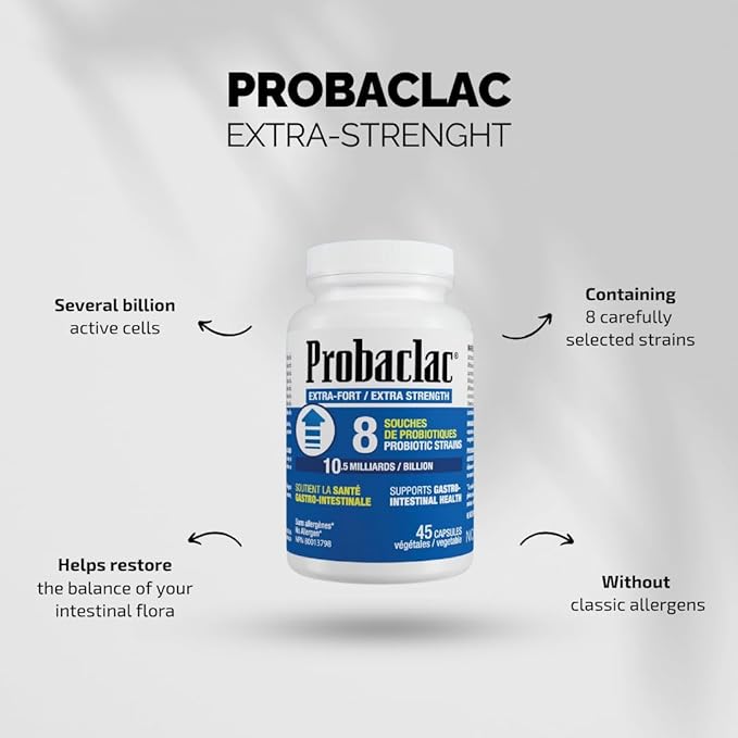 Extra Strength FormulaMultistrain probiotic and lactic Ferment ComplexFormula Based on Natural strains thereby ensuring Complete intestinal Tract Coverage (45)