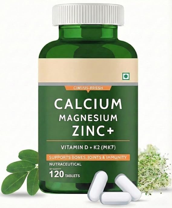 Calcium 1200mg with Magnesium Vitamin D K2 B12 – Bone Strength Immunity &amp Energy Support for Men &amp Women – 120 Veg Tablets