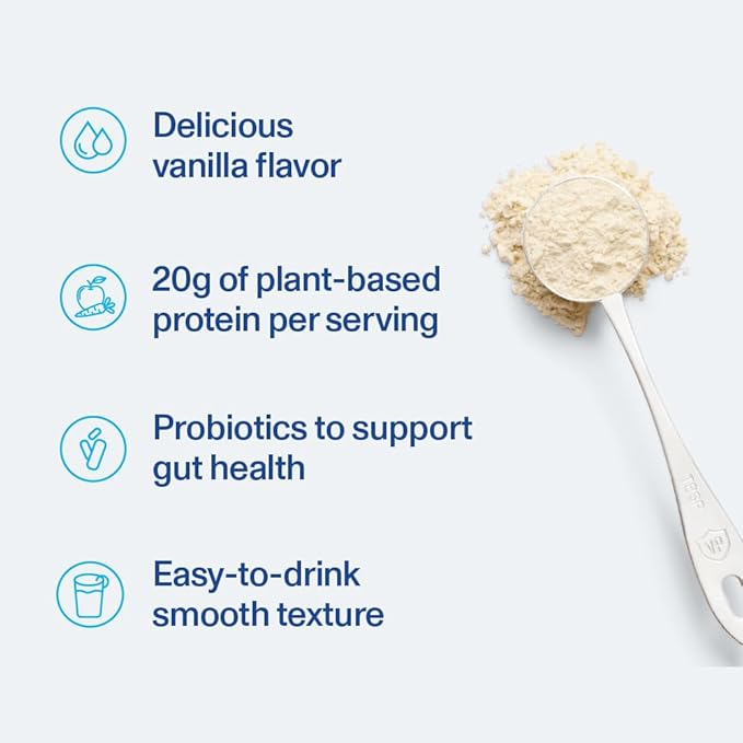 Vital Proteins Protein Powder – 20g Plant Based Protein with Chickpea – 1B CFU Probiotic for Gut Health No Added Sugar – Vanilla 15 oz
