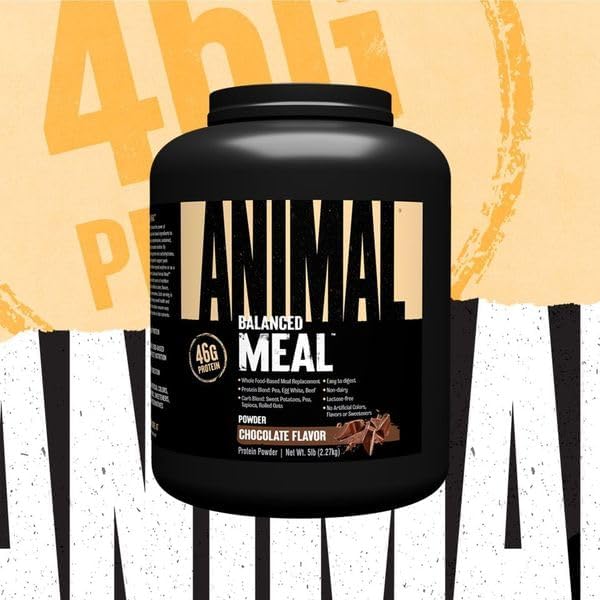 Animal Meal - Protein Shake with Whole Food Ingredients Aids in Muscle Recovery with Egg White Beef &amp Pea Protein Blend Chocolate Flavor 5 lbs