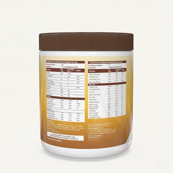 Hair Grow Nutritional Protein Supplement Powder for Healthy Hair Glowing Skin &amp Nails - Enriched with Biotin and Green Apple Skin Extract for Men &amp Women - Chocolate Flavor 250g (Pack of 1)