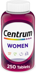 Centrum Multivitamin for Women Multimineral Supplement with Iron Vitamin D3 B Vitamins and Antioxidant Vitamins C and E Gluten Free Non-GMO Ingredients - 250 Count