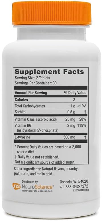 Neuroscience AttenTrex - Chewable Brain Supplements for Memory and Focus for Adults &amp Kids - Supports Dopamine Epinephrine &amp Norepinephrine for Natural Energy Attention &amp Cognitive Clari