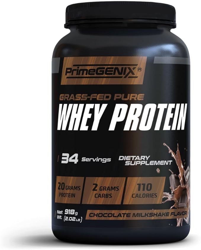 Grass-Fed Whey Protein Powder - 34 Servings of Chocolate Protein Powder with Zero Sugar Supports Healthy Metabolism Helps Gain Energy &amp Supports Physical Performance During Workouts