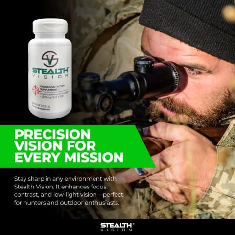 Stealth Vision Eye Vitamin Eye Supplement with Lutein Zeaxanthin and Meso-Zeaxanthin Non-GMO Eye Health Vitamins for Adults Vision Essentials for Complete Eye Support (90 softgels)
