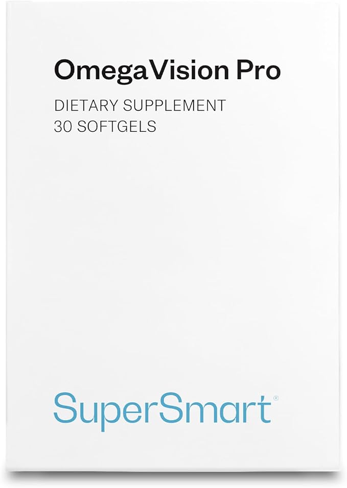 Supersmart OmegaVision Pro - Patented Eye Vitamins with FloraGLO Lutein OPTISHARP Zeaxanthin Omega 3 (DHA/EPA) - Recommended Eye Supplement for Adults Over 50 | Non GMO &amp Gluten Free - 30 Softge