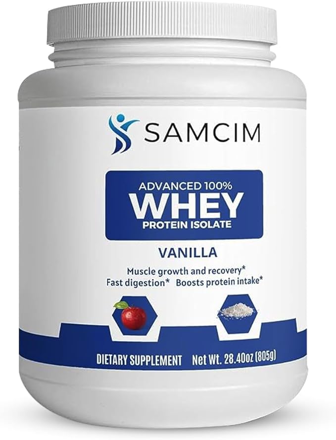 Advanced 100% Whey Protein Isolate Vanilla Flavor Protein Powder Supplement