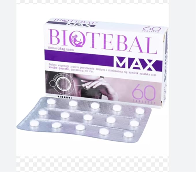 Formula Biotebal Max 10mg 60TBS European Version Biotin Max 10000 mcg Formula for Hair Skin and Nail Support