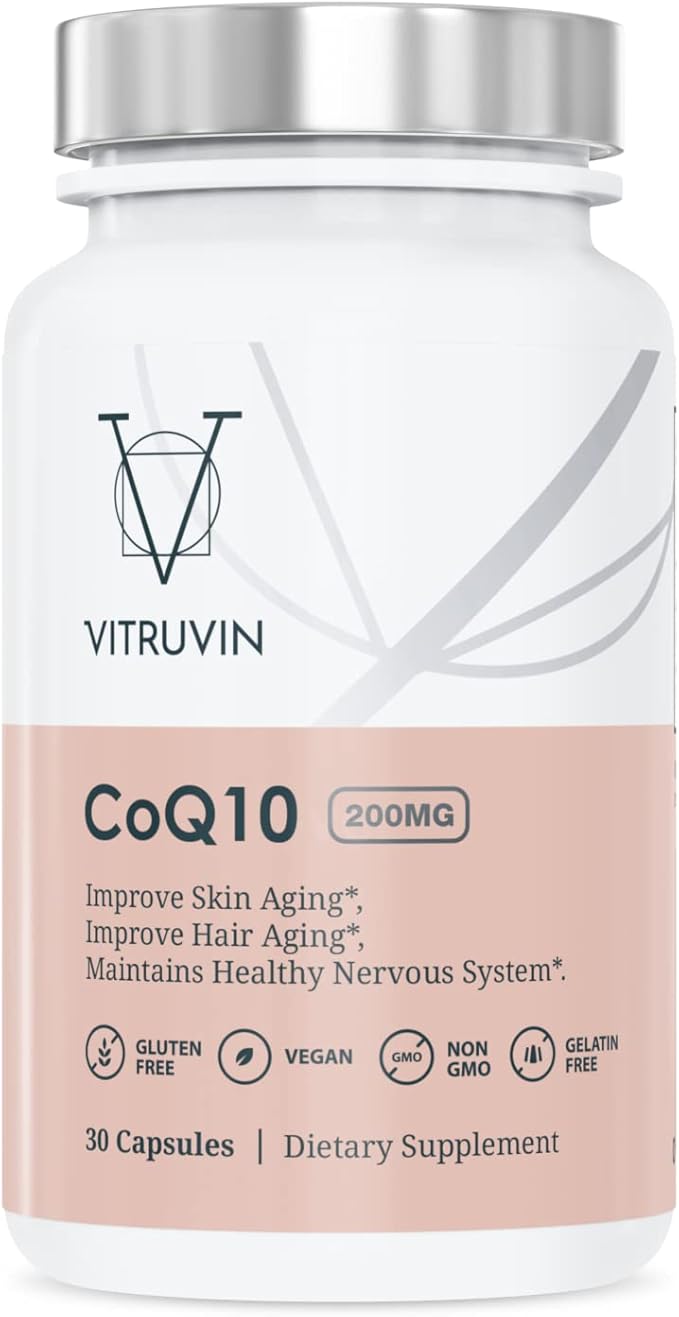 Vitruvin Beauty + Comfort Pack COQ10 200mg + Trans- Resveratrol 500mg + Curcumin 500mg Vegan Non-GMO Gluten-Free Gelatin-Free. Healthy Skin Hear Joints and Brain