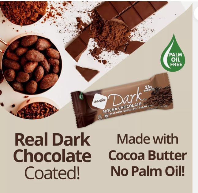 Variety Pack Protein Dark Bars Made for Nugo Nutrition  12 Count – Flavors: Chocolate Chip Pretzel Mint  Mocha Peanut Butter Coconut or Almond – Kosher Pareve Dairy-Free Vegan Gluten-Free