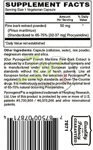 French Marine Pine Bark Antioxidant 50mg - Pycnogenol 30 Vegcaps by Zen Supplements