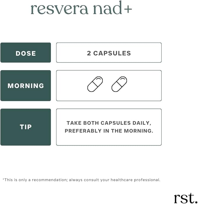 RESVERA NAD+ | Resveratrol Nicotinamide Riboside (NR) Quercetin NAC &amp CoQ10 | Supports Cellular Energy Anti-Aging Mitochondrial Health &amp Longevity | 60 Capsules