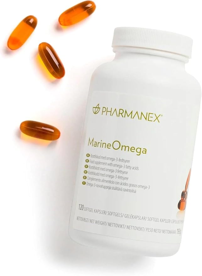 Marine Omega Omega-3 Fatty Acids &amp Krill Oil Supplement 1200mg DHA &amp EPA per Serving 120 Softgels Supports Heart Brain Joint &amp Overall Health