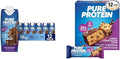 Pure Protein Chocolate Protein Shake 30g Protein 12 Pack and Pure Protein Chewy Chocolate Chip Bars 20g Protein Pack of 12