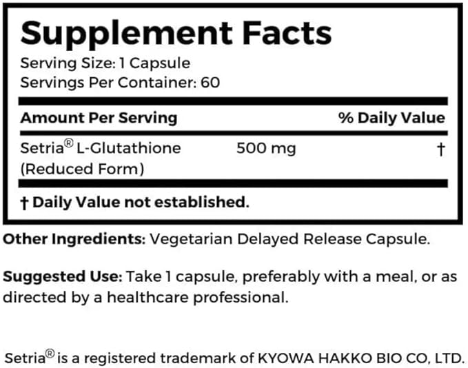 Dr. Clark Glutathione Reduced Antioxidant Supplement 500 MG 60 Capsule