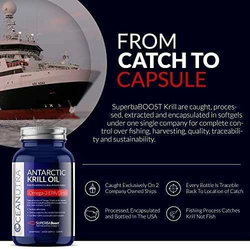 100% Pure Organic Krill Oil 1000mg 180-Day Supply Omega 3 Highest Concentration 56% Phospholipids Wild Caught Sustainable Antarctic SuperbaBoost AstaxanthinOmega xlHeart Skin CareNo Fish Oil