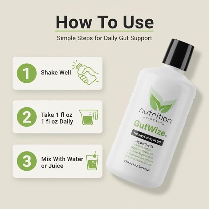 GutWize Total Health Bundle – 3 Bottles 100% Postbiotic + 3 Bottles Humic/Fulvic Blend – Gut &amp Digestive Support Microbiome Balance Natural Wellness Supplement Pack