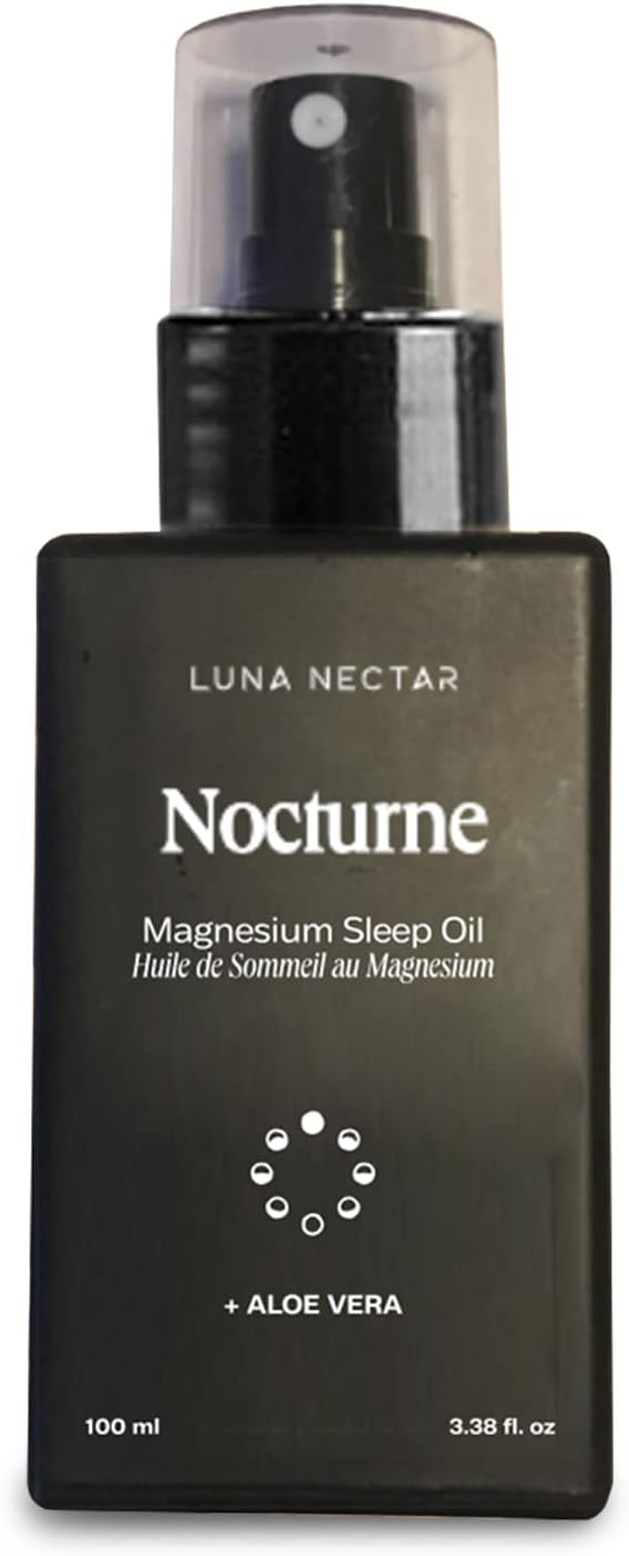 Luna Nectar Nocturne Anti-Stress &amp Sleep Magnesium Oil with Soothing Aloe Vera and Calming Lavender for Ultimate Relaxation and Muscle Recovery