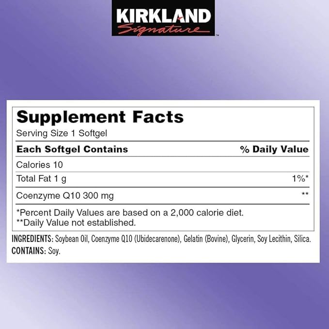 Kirkland Signature CoQ10 300 mg. 100 Softgels (3 Pack)