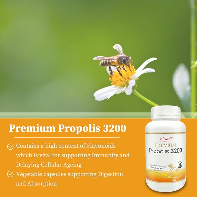 Hi Well Premium Propolis 3200 Flavonoid 96mg 250VegeCapsules
