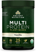 Ancient Nutrition Organic Multi Protein Plant Based Powder 25g Protein Hydrolyzed Pea Protein Digestive Enzymes &amp Probiotics Supports Muscle &amp Gut Health Vanilla 15 Servings
