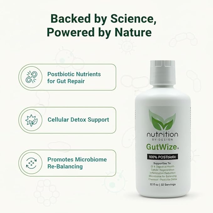 GutWize Total Health Bundle – 2 Bottles 100% Postbiotic + 2 Bottles Humic/Fulvic Blend – Gut &amp Digestive Support Microbiome Balance Natural Wellness Supplement Pack