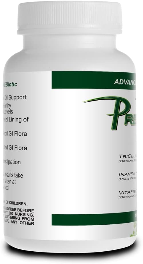 Prebiotic Capsules for Women &amp Men – Organic Prebiotics Supplement with Acacia Fiber VitaFiber Tricelium Mushroom Blend – Prebiotic Fiber Supplement for Gut Health Digestion &amp Microbiome Su