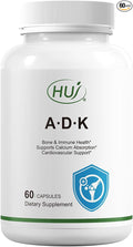 HUJ ADK Supplement 60 Capsules Calcium Vitamins A D3 K2 (MK-7)