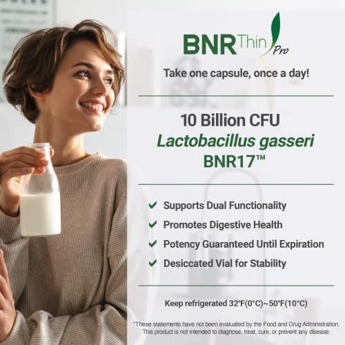 BNRThin Pro Lactobacillus Gasseri BNR17 10 Billion CFU Guaranteed Digestive Health 30Capsules x 3packs