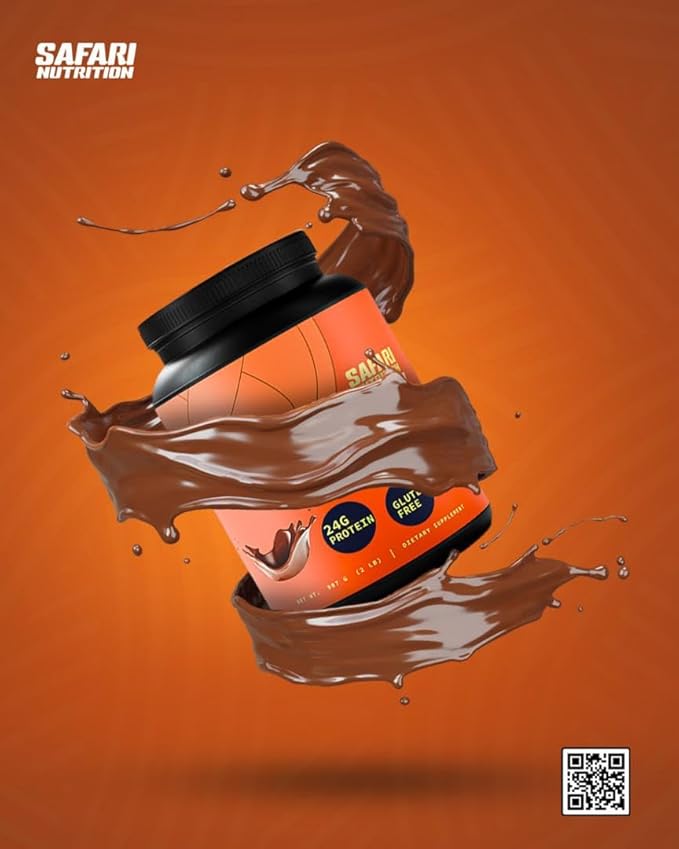 Safari Nu 100% Whey Premium Protein Powder Chocolate - 2 LB Tub 25G of Protein - Concentrate &amp Isolate Whey Protein Blend - 12g BCAAs Per 2 Scoops (2 Pounds Chocolate)