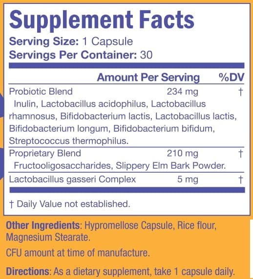 Bari Life Probiotic Supplement Post-Op Bariatric Probiotics for Digestive Health 30 Easy to Swallow Capsules 15 Billion CFU
