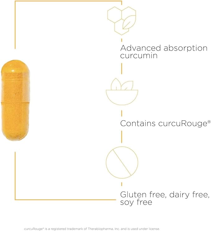 Integrative Therapeutics Curalieve - Curcumin Formula for Antioxidant Support* - High Absorption Curcumin - Vegan Gluten-Free &amp Dairy-Free - 120 Capsules (60 Servings)