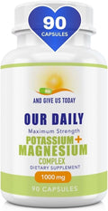 Daily Vites Potassium Magnesium Supplement 1000mg – 90 Capsules – Potassium 500mg &amp Magnesium 500mg – Magnesium Aspartate Glycinate Oxide Gluconate &amp Citrate – Muscle Heart &amp Electrol