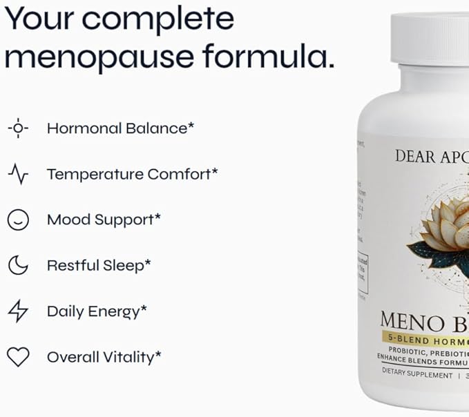 Meno Balance Menopause Supplement for Women - 40 Billion CFU Probiotics Black Cohosh Ashwagandha DIM DHEA - 5-Blend Formula - Non-GMO Gluten Free - 90 Capsules