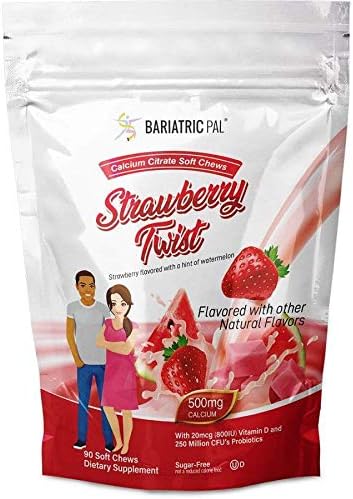 BariatricPal 30-Day Bariatric Vitamin Bundle (Multivitamin ONE 1 per Day! Capsule with 60mg Iron and Calcium Citrate Soft Chews 500mg with Probiotics - Strawberry Twist)